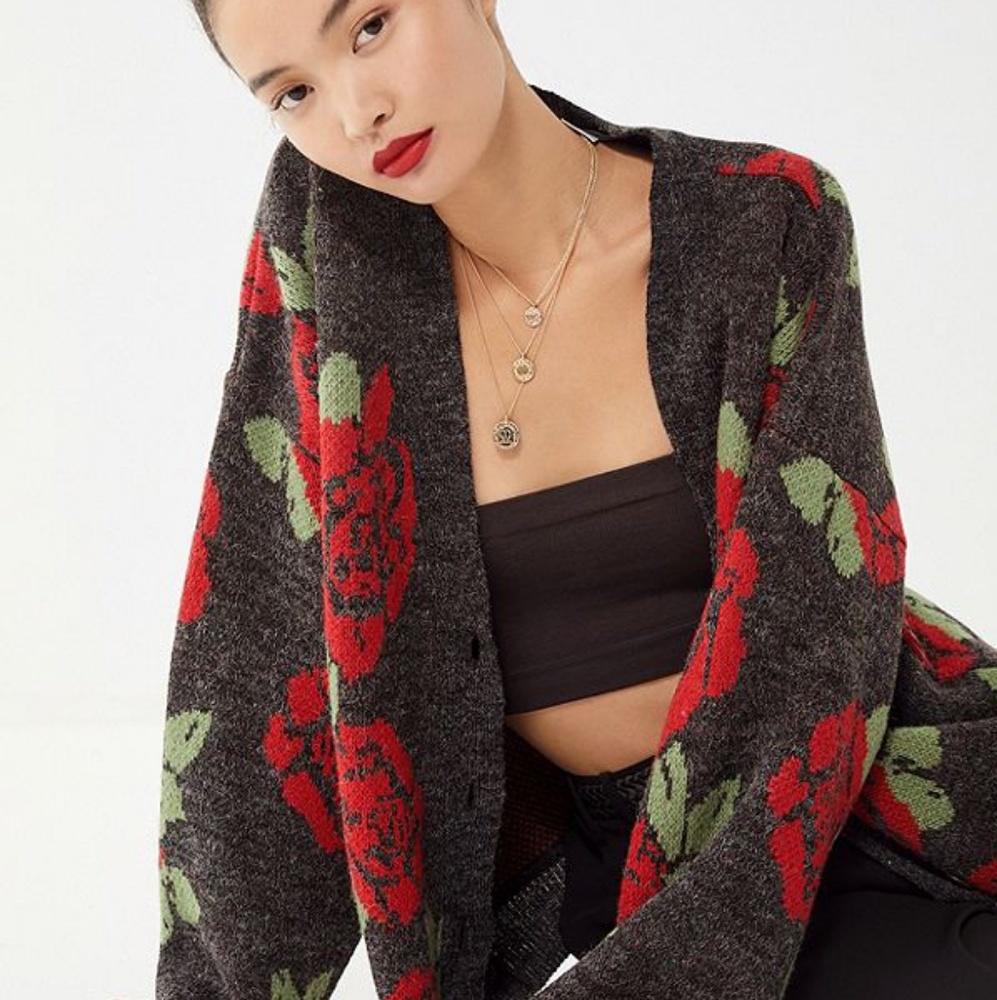 ISO UO Rose Button-Down Cardigan